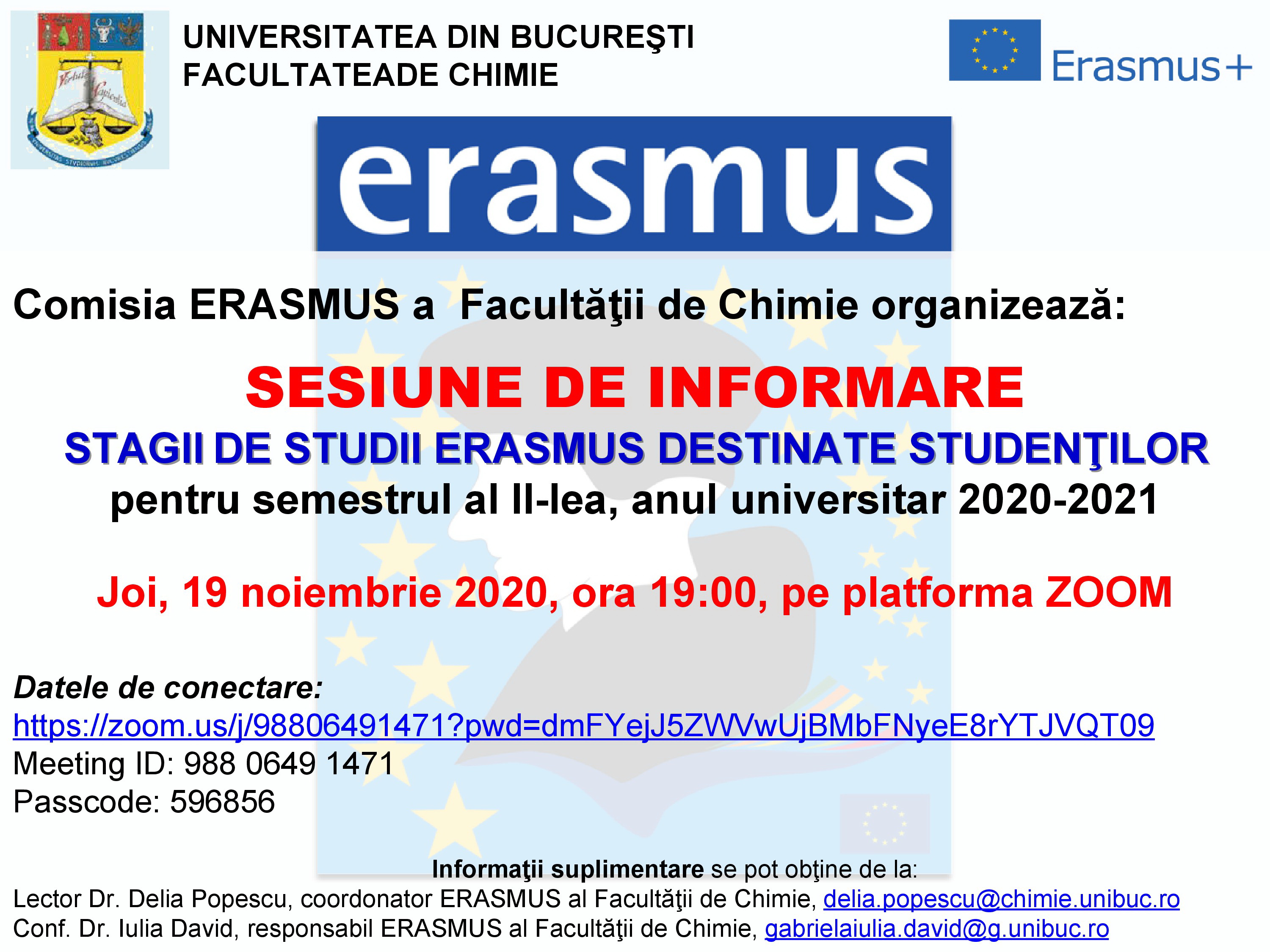 Sesiune informare ERASMUS 
